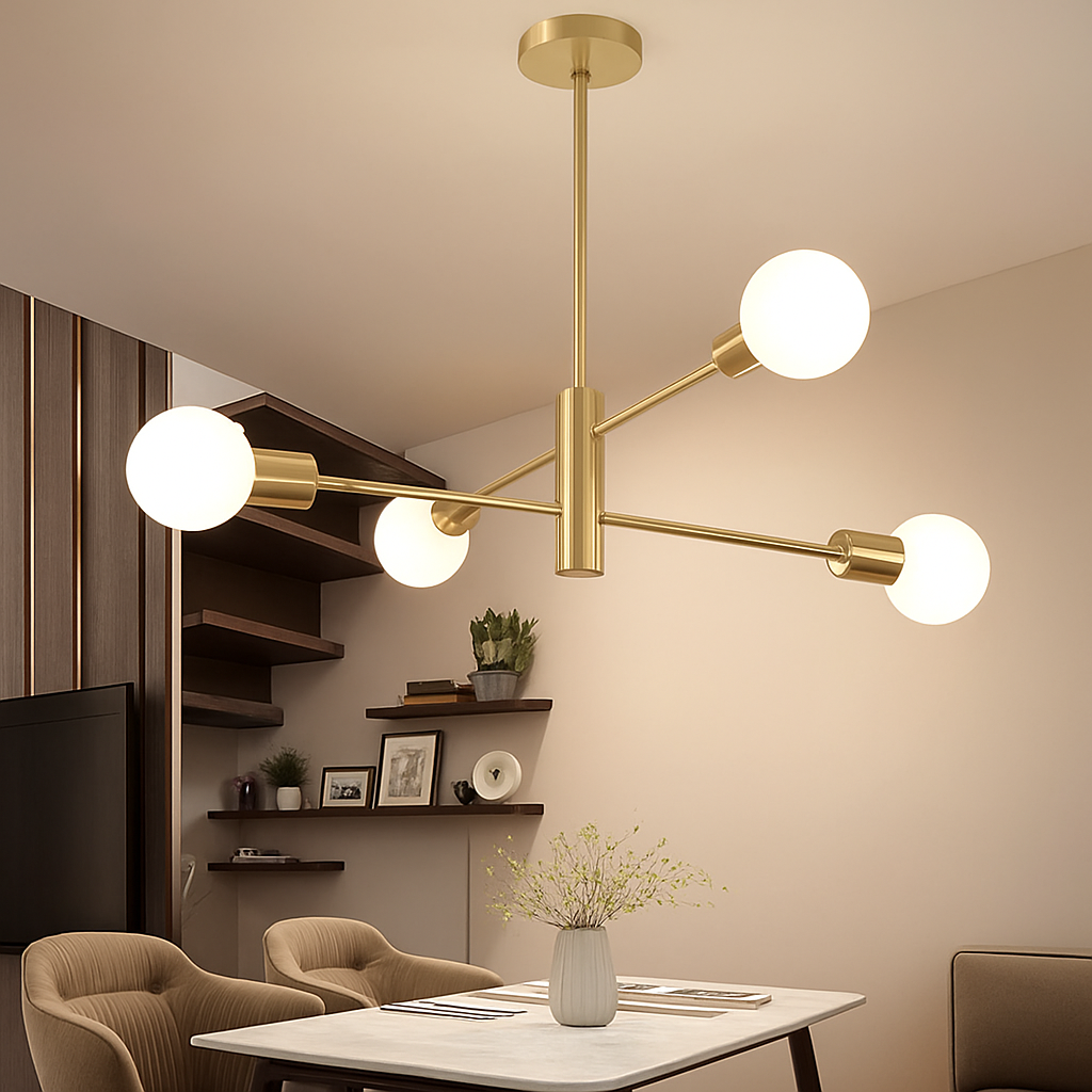 lustre moderne spoutnik satellite à 2/4/8 têtes suspendu - vue 4 sur 10
