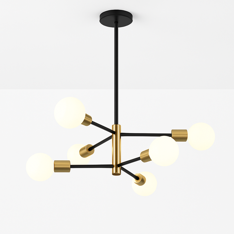 lustre moderne spoutnik satellite à 2/4/8 têtes suspendu