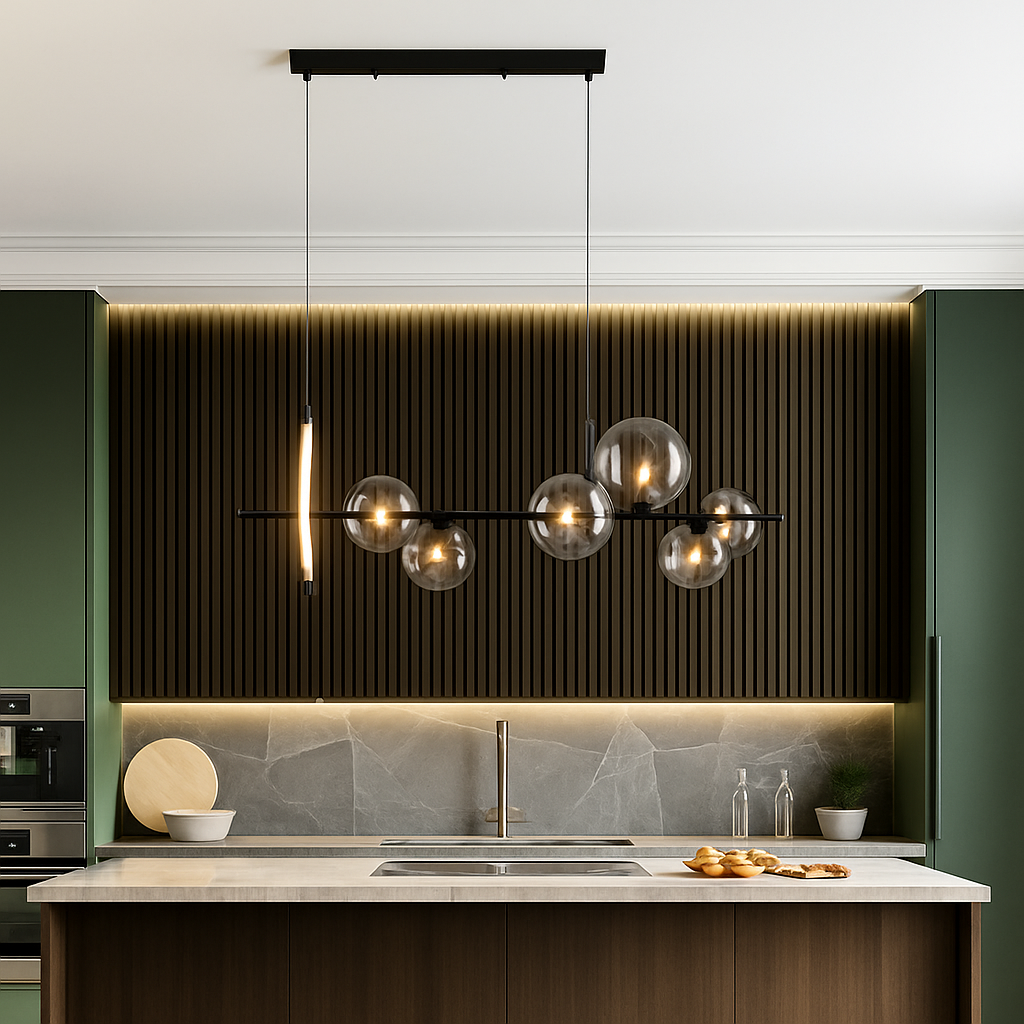 lustre mondern à bulles pour éclairage d'intérieur décoratif - vue 6 sur 7