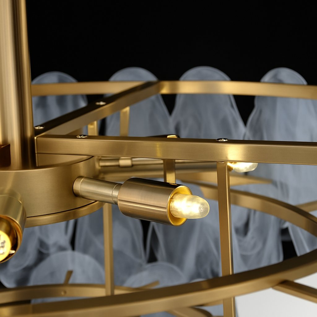 lustre nordique de luxe en métal avec cristaux led suspendu - vue 7 sur 9