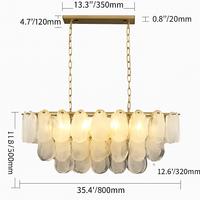 lustre nordique de luxe en métal avec cristaux led suspendu