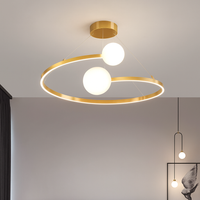 Minimalist Nordic chandelier with creative curved design