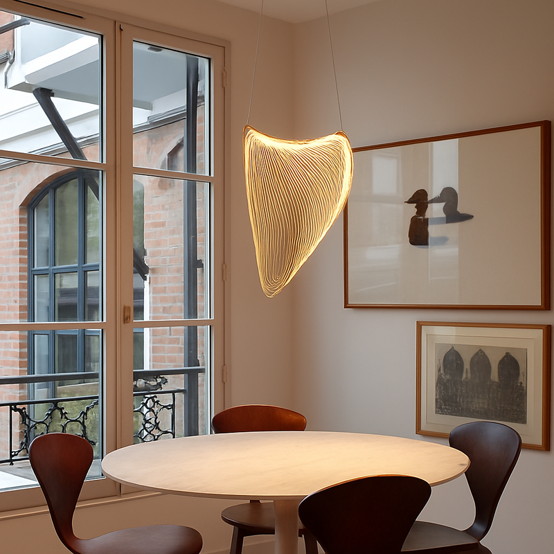 Lustre nordique en bois acrylique nid d’oiseau suspension LED lumières Table cuisine salle à manger décor à la maison éclairage intérieur Lustres