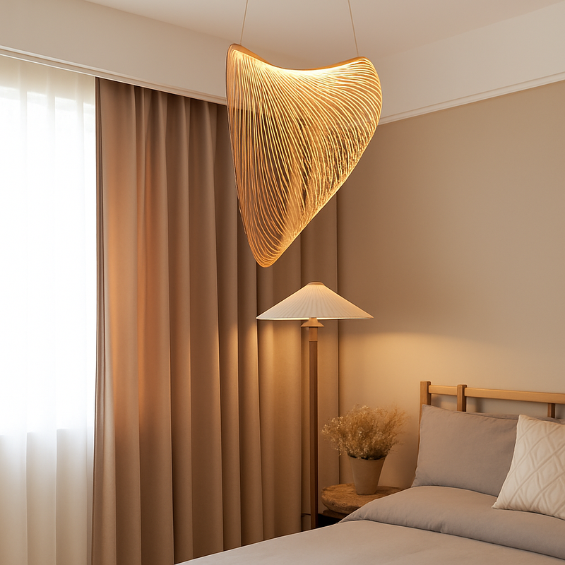 Lustre nordique en bois acrylique nid d’oiseau suspension LED lumières Table cuisine salle à manger décor à la maison éclairage intérieur Lustres