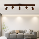 lustre nordique en bois de noyer avec projecteurs pour photos