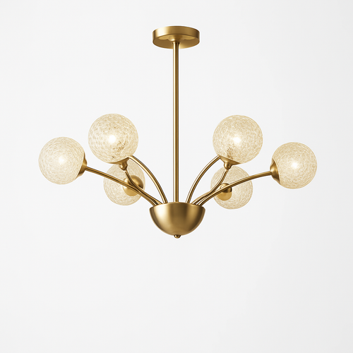 lustre nordique en cuivre et cristal design élégant et luxueux - vue 6 sur 16