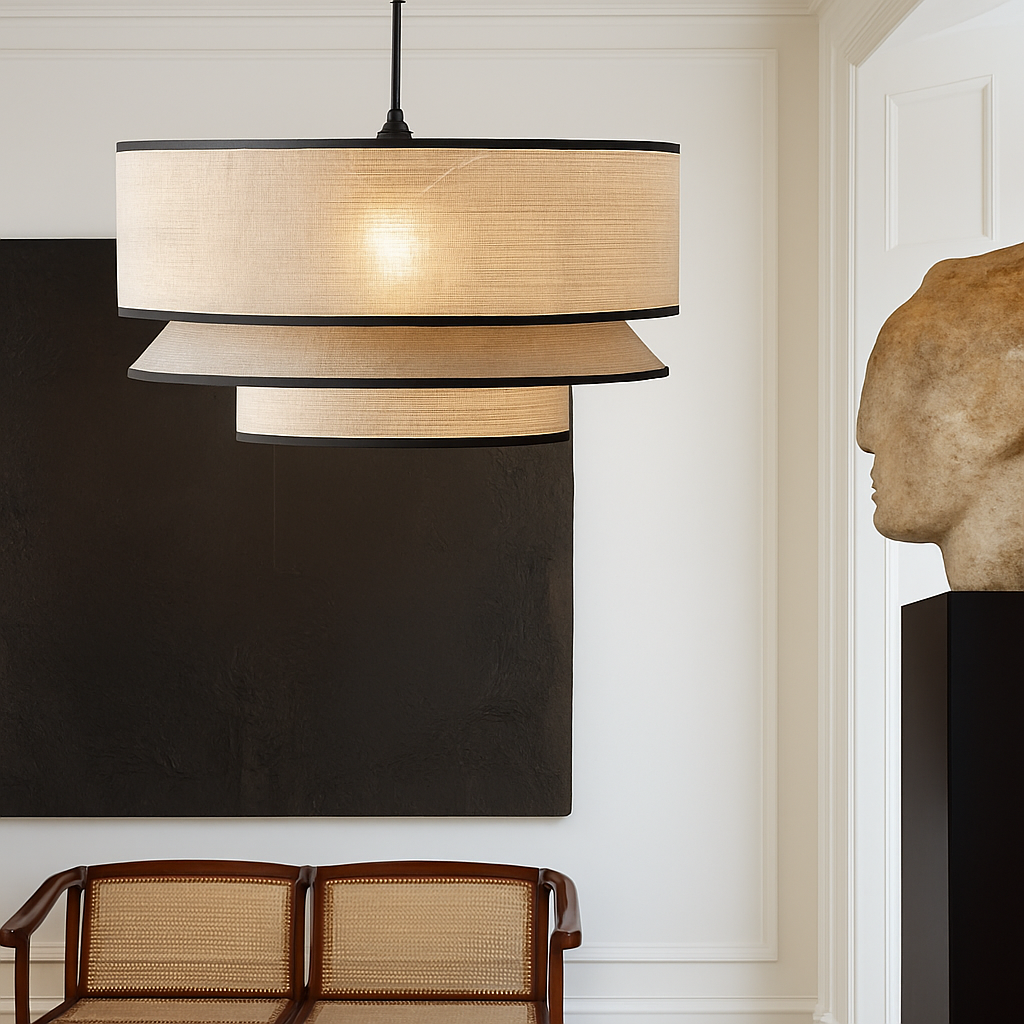lustre nordique en tissu pour décoration intérieure moderne - vue 5 sur 9