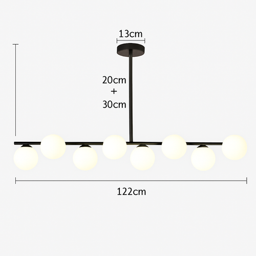 lustre nordique en verre pour éclairage intérieur moderne