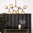lustre nordique led créatif avec abat-jour multicolore en verre