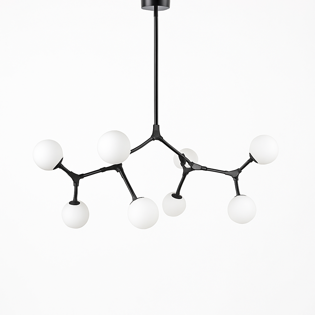 lustre nordique led créatif avec abat-jour multicolore en verre - vue 6 sur 11