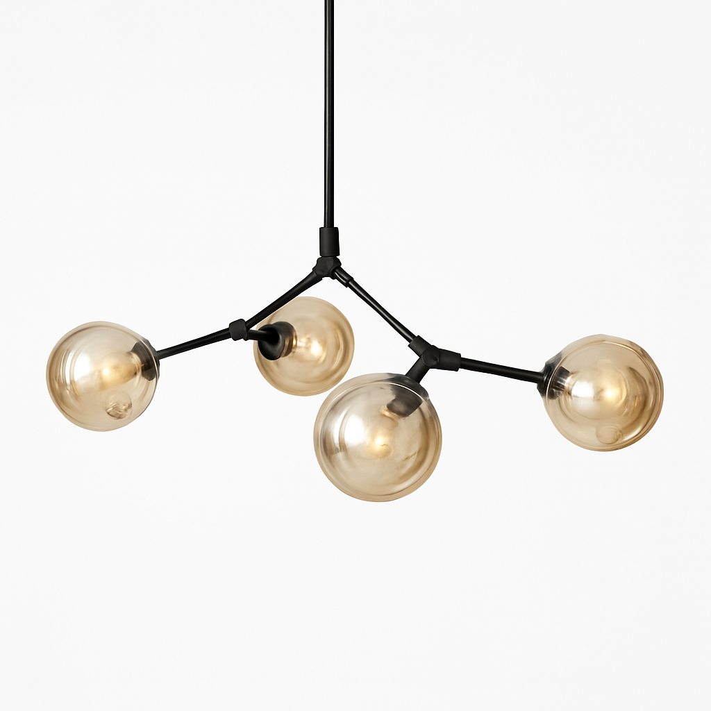 lustre nordique led créatif avec abat-jour multicolore en verre - vue 7 sur 11
