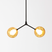 lustre nordique led créatif avec abat-jour multicolore en verre