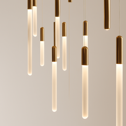 Minimalist nordic designer chandelier for penthouse or villa - vue 2 sur 17