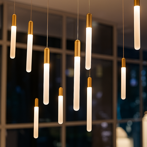 Minimalist nordic designer chandelier for penthouse or villa - vue 3 sur 17