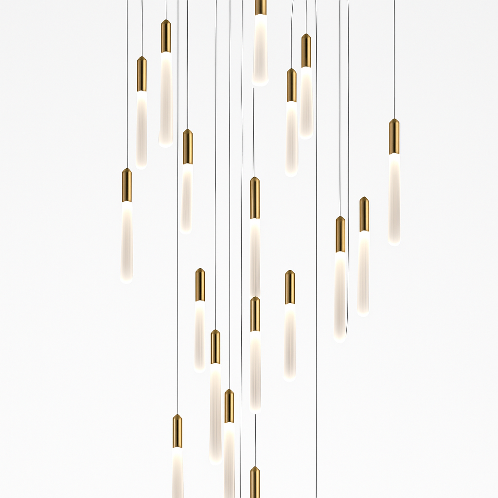 Minimalist nordic designer chandelier for penthouse or villa - vue 3 sur 17