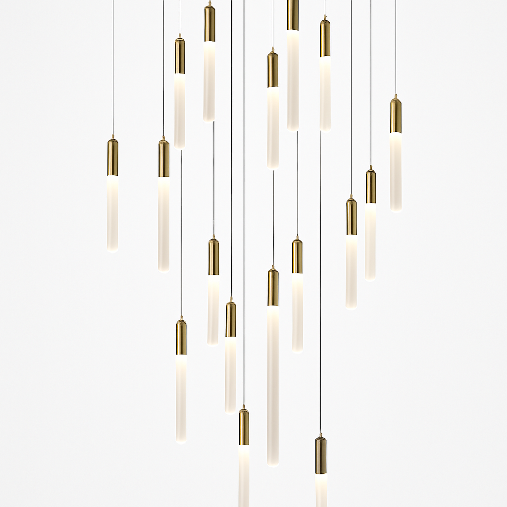 Minimalist nordic designer chandelier for penthouse or villa - vue 4 sur 17