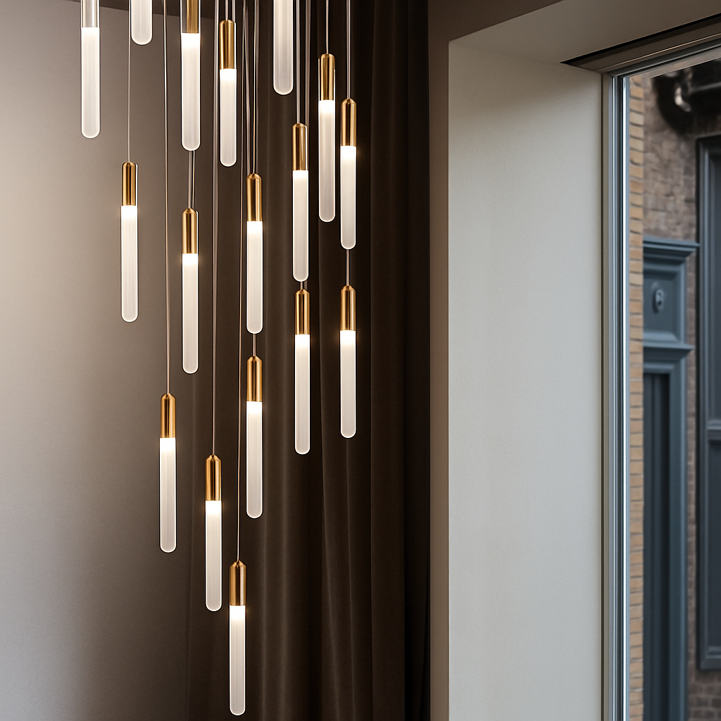 Minimalist nordic designer chandelier for penthouse or villa - vue 5 sur 17