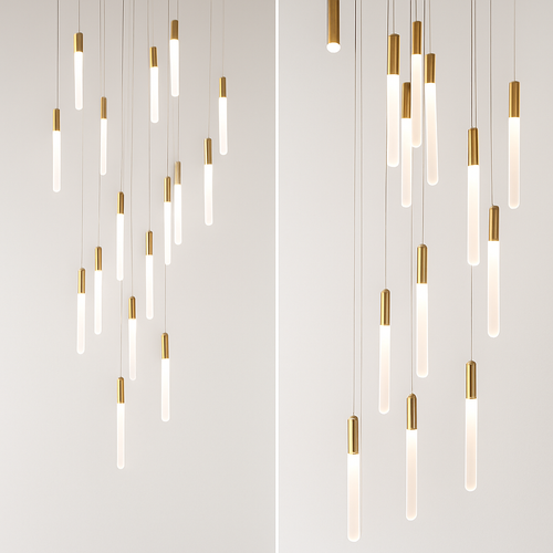 Minimalist nordic designer chandelier for penthouse or villa - vue 7 sur 17