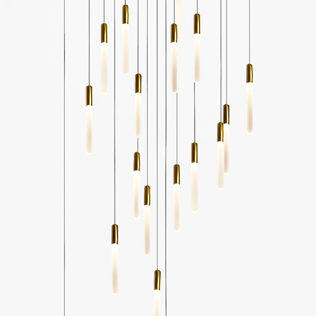 Minimalist Nordic pendant chandelier for modern villas and penthouses - vue 4 sur 17
