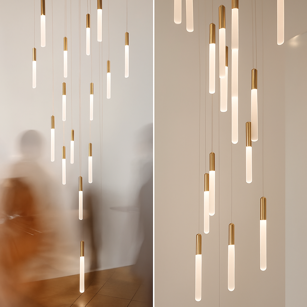 Minimalist Nordic pendant chandelier for modern villas and penthouses - vue 6 sur 17