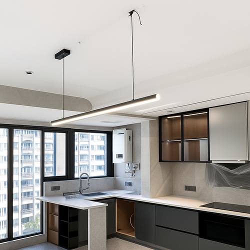 Modern nordic minimalist LED chandelier for long bar, office or dining room - vue 4 sur 24