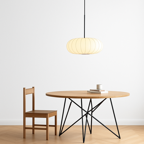 lustre nordique simple wabi sabi en soie led loft