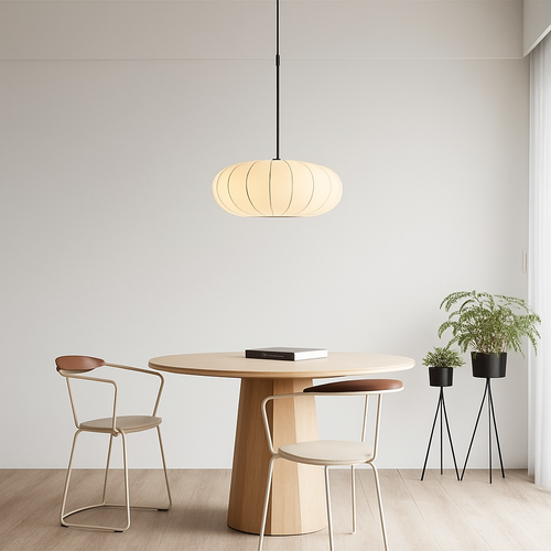 lustre nordique simple wabi sabi en soie led loft