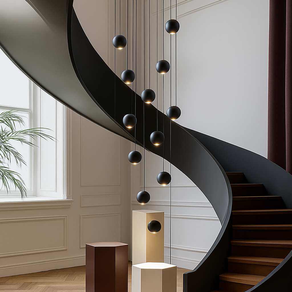 lustre orb design circulaire décoratif pour penthouse - vue 4 sur 18