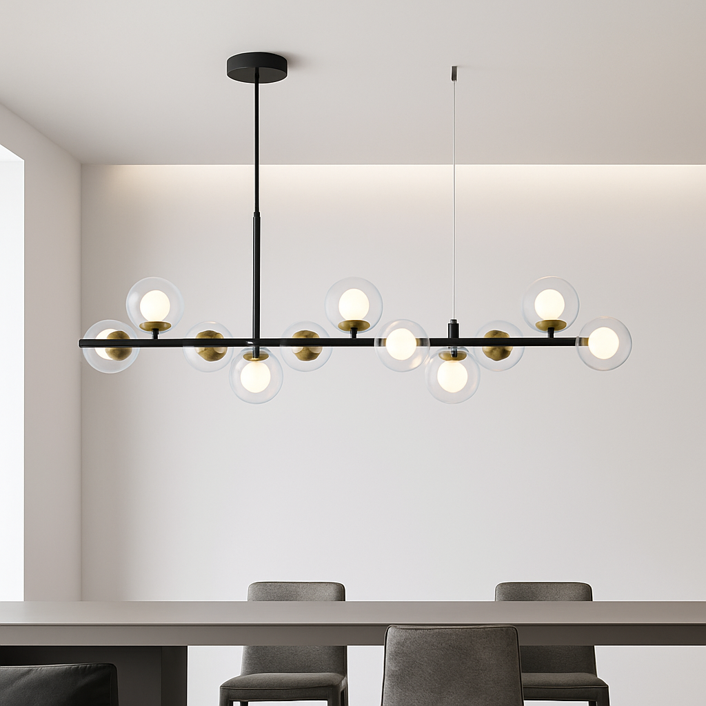 lustre post-moderne créatif en verre suspendu avec bande longue - vue 4 sur 24