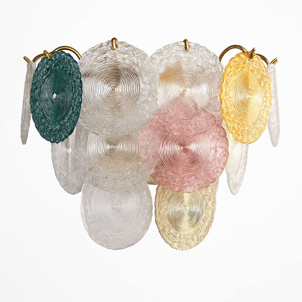 lustre postmoderne en fer et verre coloré design élégant pour éclairage intérieur - vue 7 sur 6