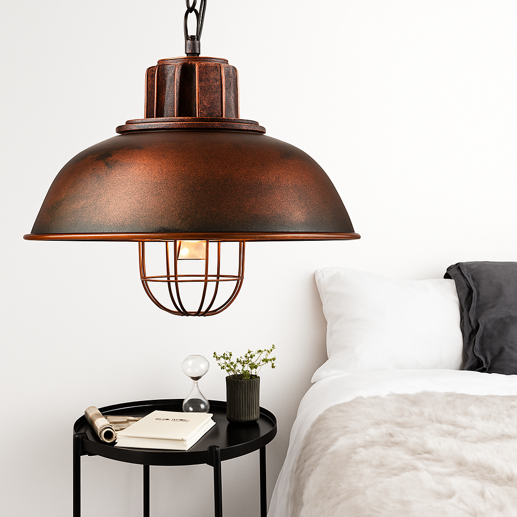 lustre rétro en fer suspension café design industriel - vue 5 sur 7