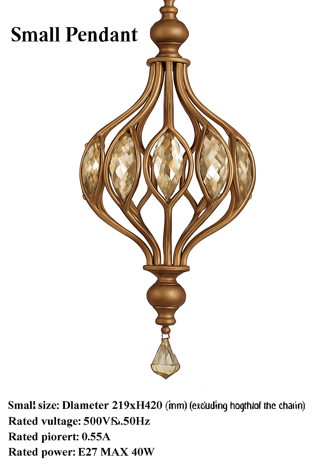 lustre rétro français en cristal style vintage pour villa - vue 7 sur 8