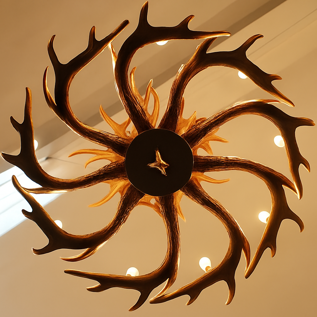lustre Rétro résine bois salon Restaurant Bar 4/6/9 bras marron blanc E14 corne de cerf lumières décoration de la maison - vue 3 sur 18