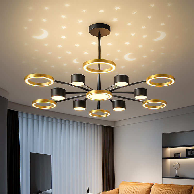 lustre romantique étoilé moderne 6 lumières créatif