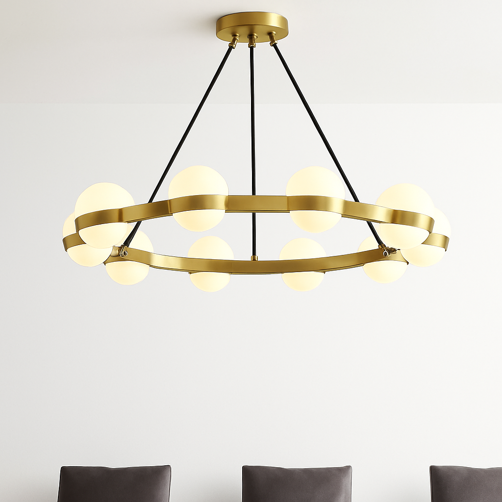 Lustre rond design led moderne - vue 3 sur 9