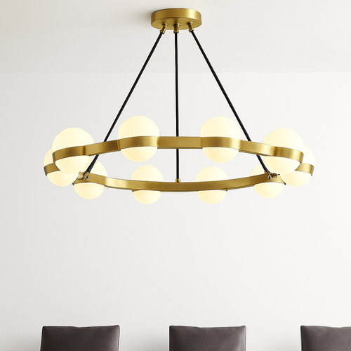 Lustre rond design led moderne - vue 4 sur 9