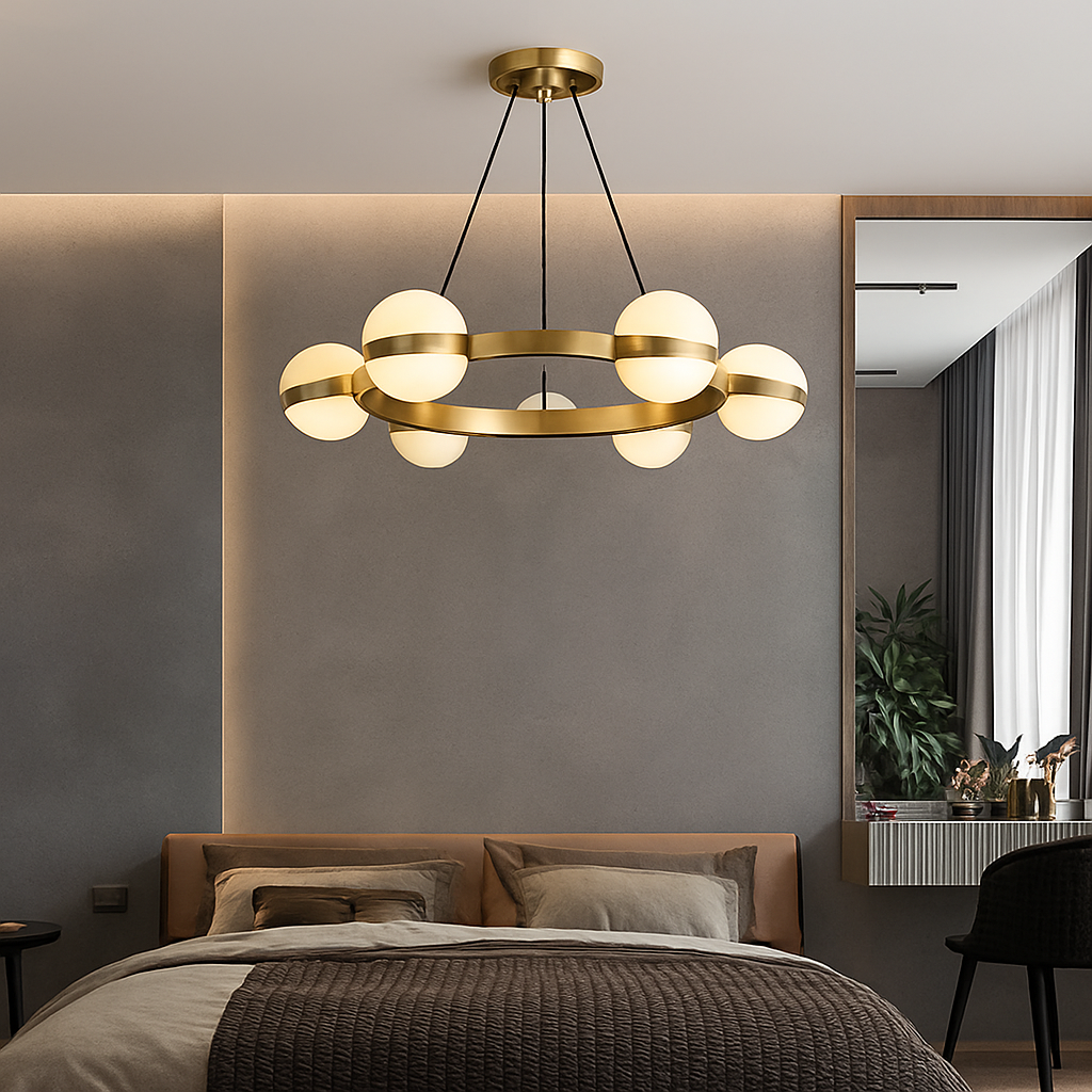 Lustre rond design led moderne - vue 5 sur 9