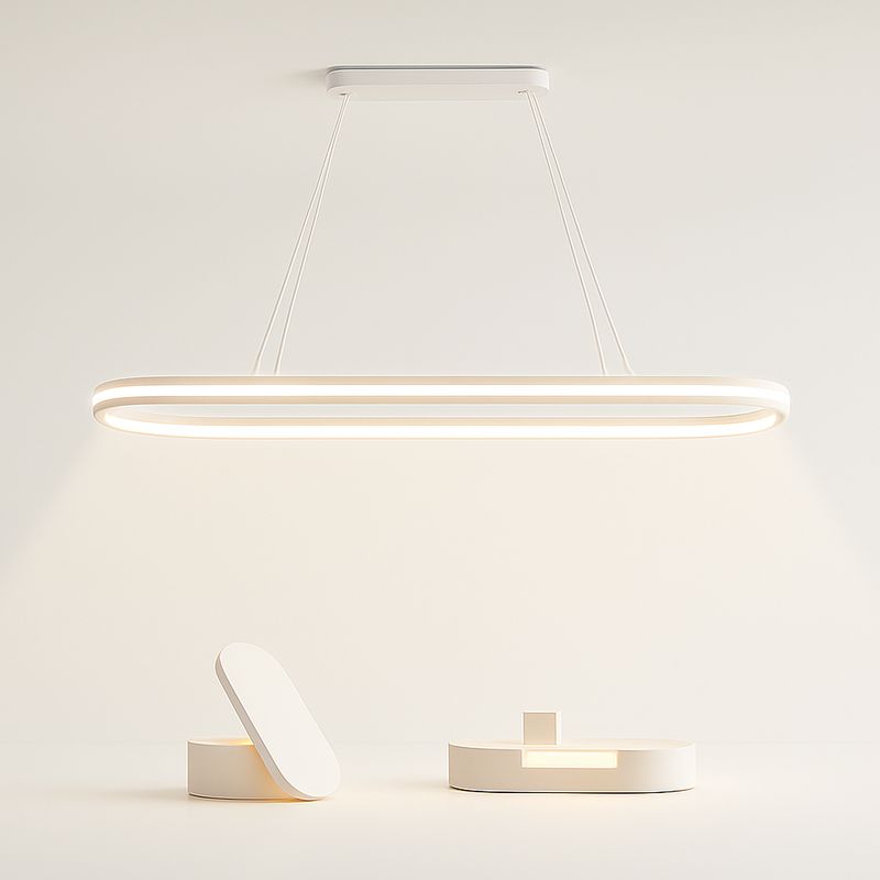 lustre Simple blanc Long moderne LED salon salle à manger chambre Hall décor appareil ménager éclairage intérieur