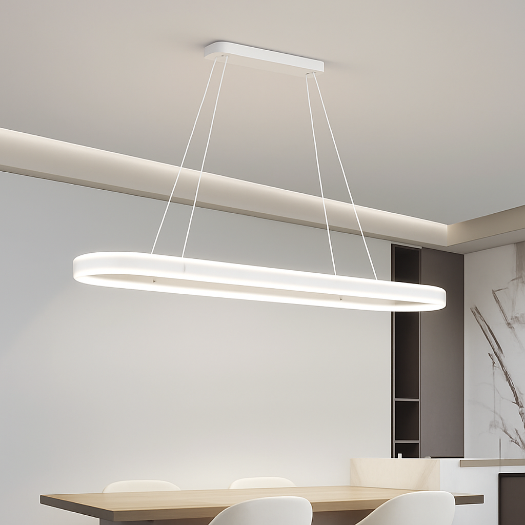 lustre Simple blanc Long moderne LED salon salle à manger chambre Hall décor appareil ménager éclairage intérieur - vue 5 sur 15