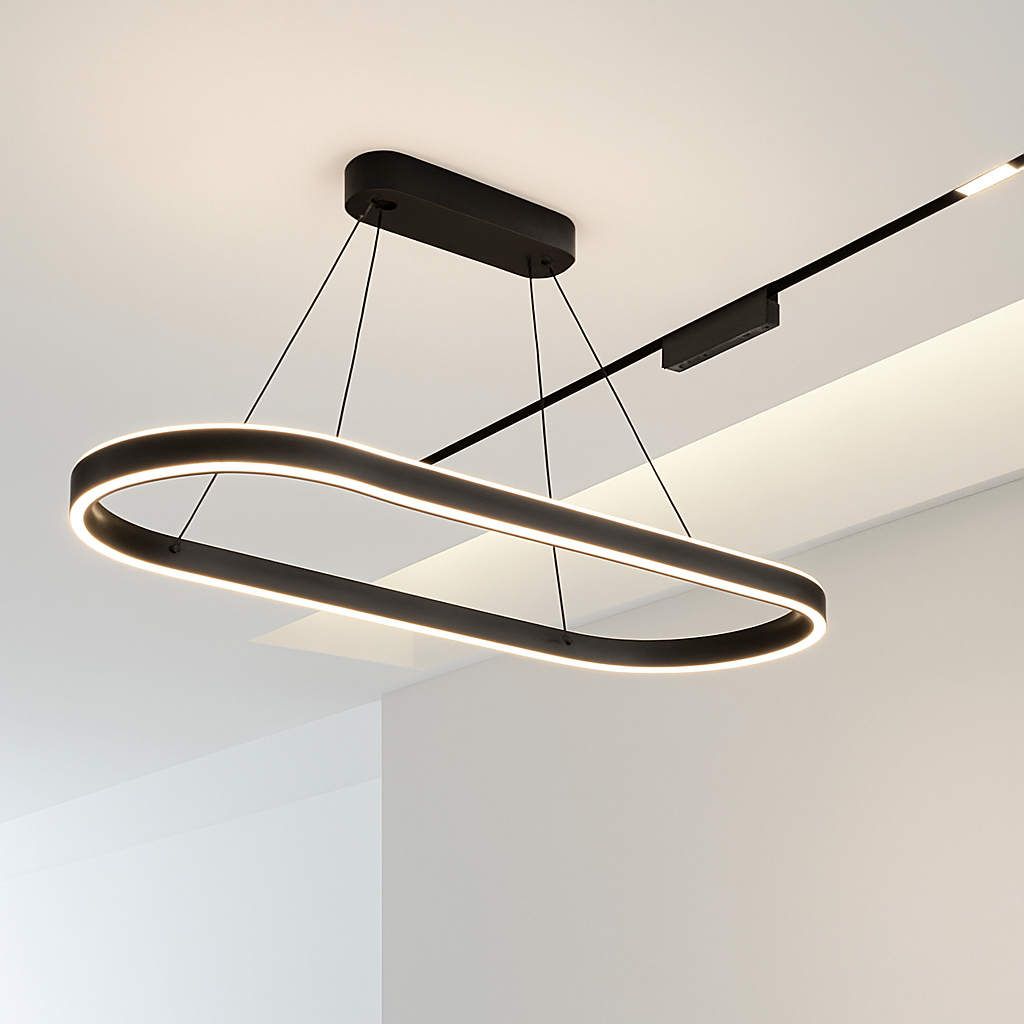 lustre Simple blanc Long moderne LED salon salle à manger chambre Hall décor appareil ménager éclairage intérieur - vue 7 sur 15