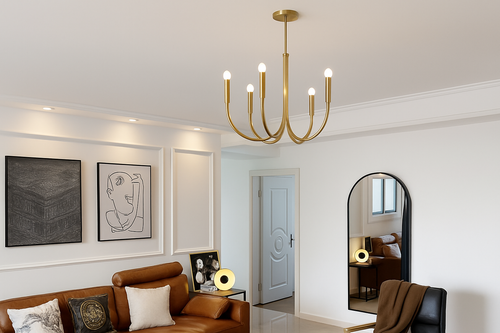 lustre suspendu design rétro avec éclairage led décoratif - vue 3 sur 10