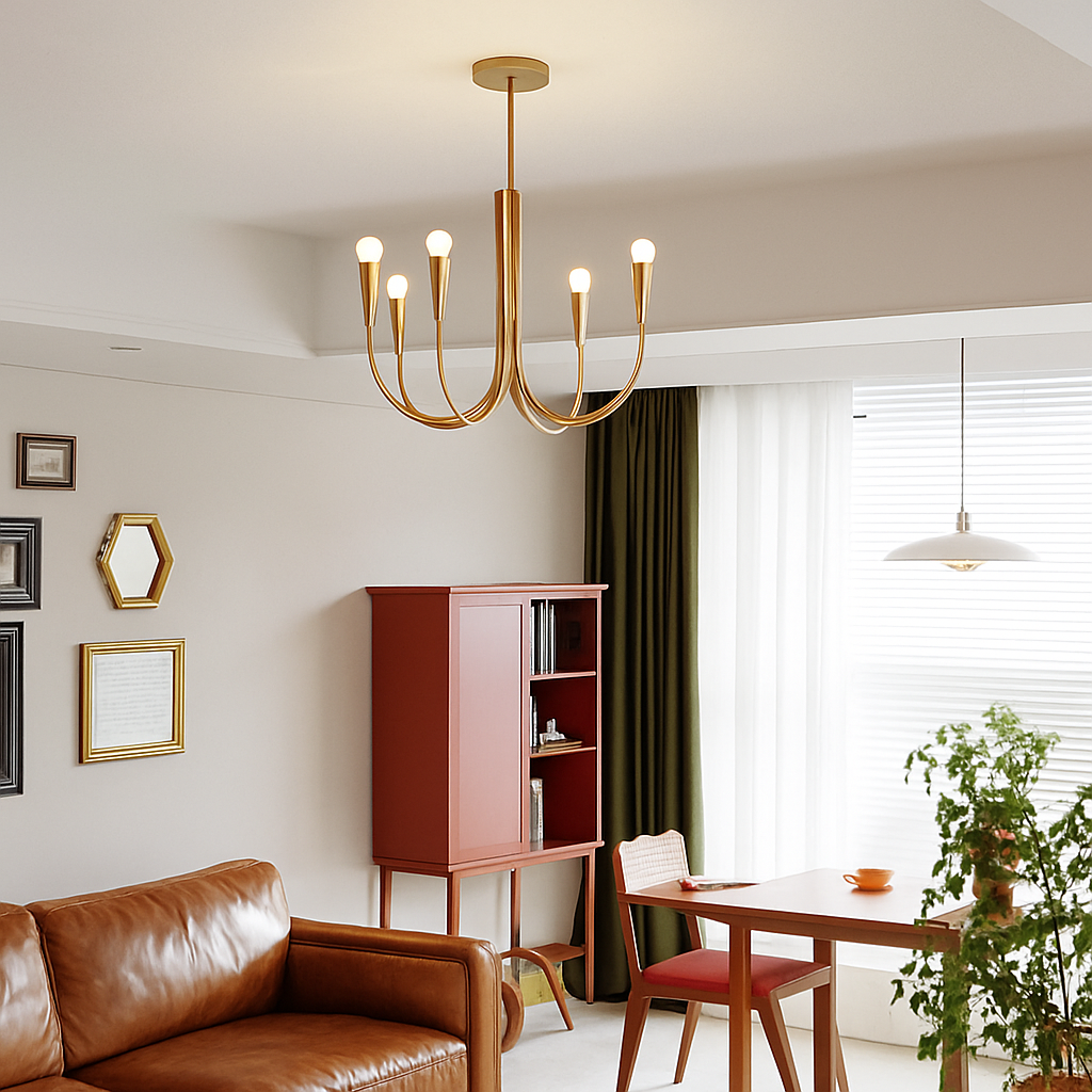 lustre suspendu design rétro avec éclairage led décoratif - vue 4 sur 10