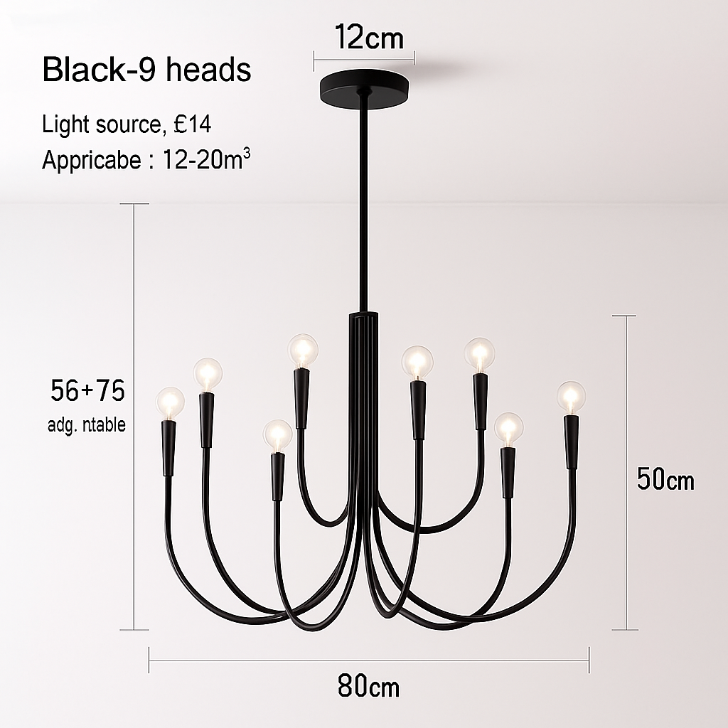 lustre suspendu design rétro avec éclairage led décoratif - vue 7 sur 10
