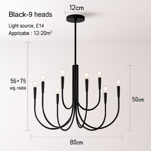 lustre suspendu design rétro avec éclairage led décoratif - vue 7 sur 10