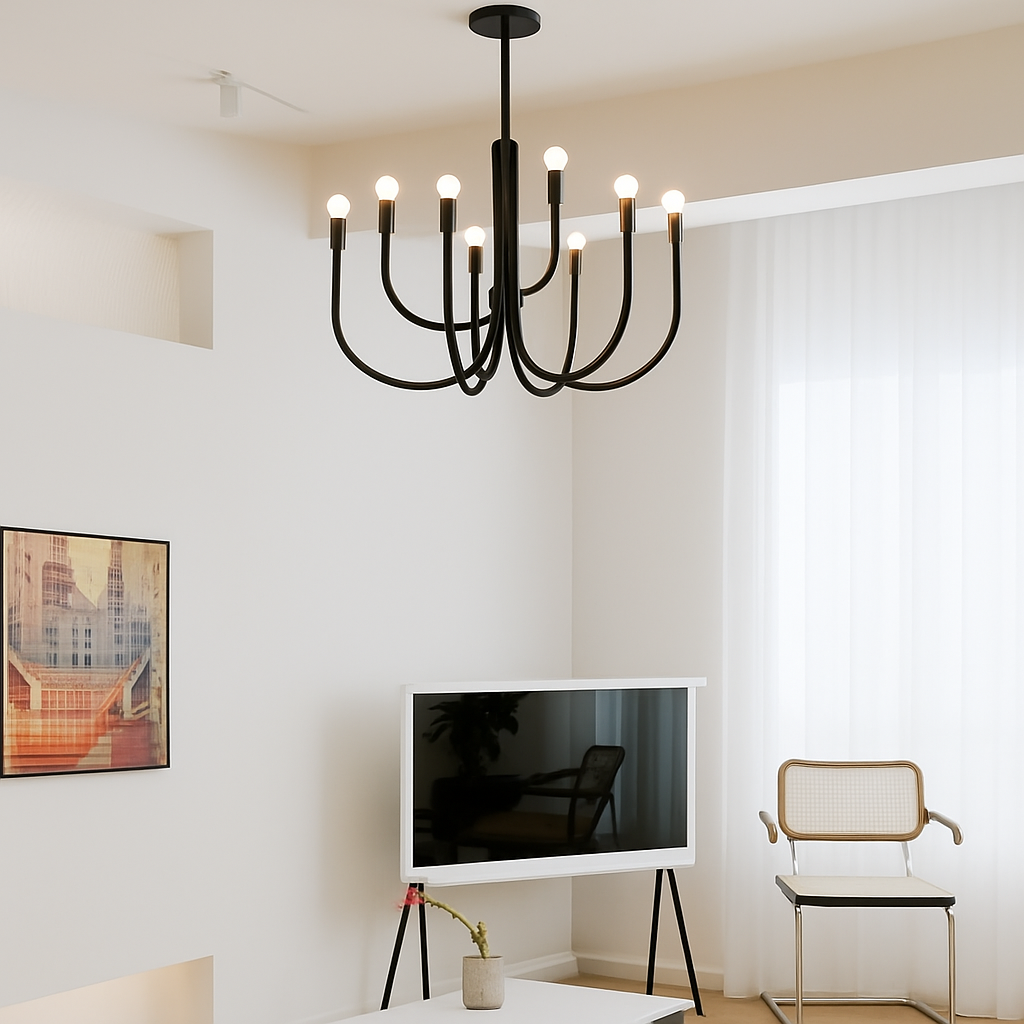 lustre suspendu en forme de bougie style français décoratif intérieur - vue 5 sur 14