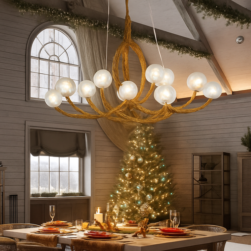 lustre suspendu en résine style moderne lampe rétro branche d'arbre - vue 5 sur 10