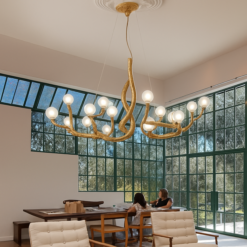 lustre suspendu en résine style moderne lampe rétro branche d'arbre - vue 5 sur 10