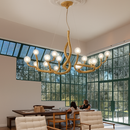 lustre suspendu en résine style moderne lampe rétro branche d'arbre