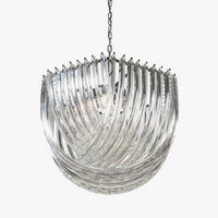 lustre suspendu en tube de verre courbé moderne