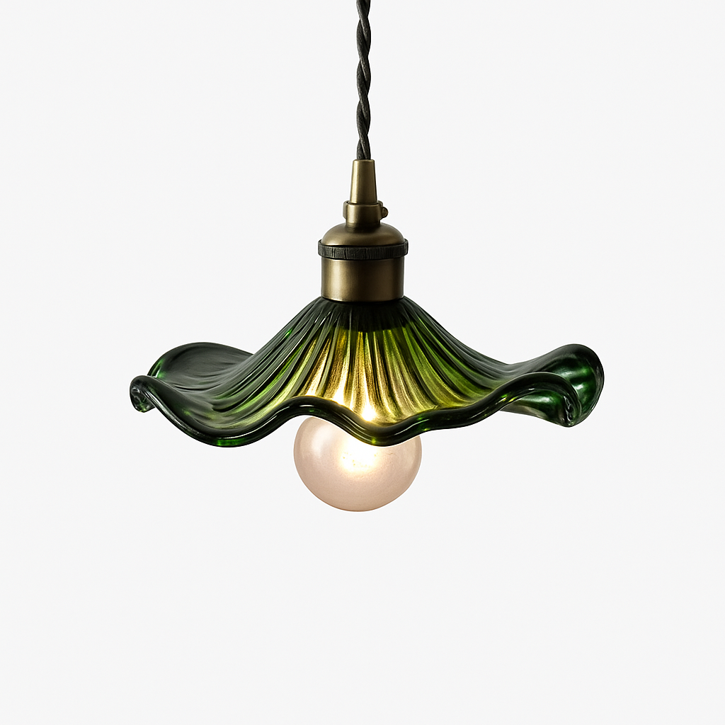 lustre suspendu en verre vintage pour intérieur nordique - vue 5 sur 9